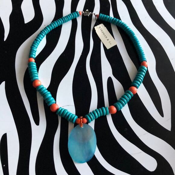 3 for $30 Stephan & Co. Blue and Orange Necklace - Picture 5 of 5